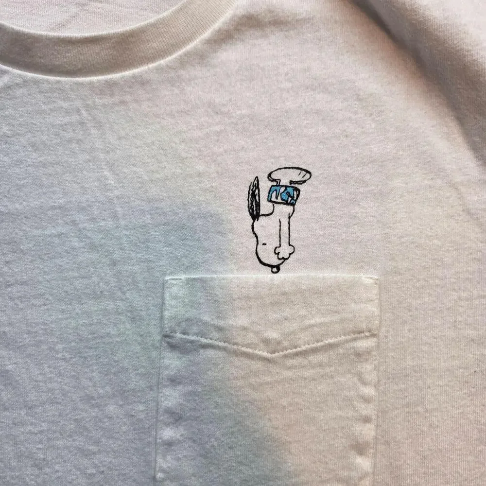 Levi's Peanuts Shirt Mens S White Snoopy Pocket Graphic Crew T-Shirt Cartoon